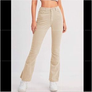 GAP MID-RISE BEIGE CREAM CORDUROY PANTS SIZE 8